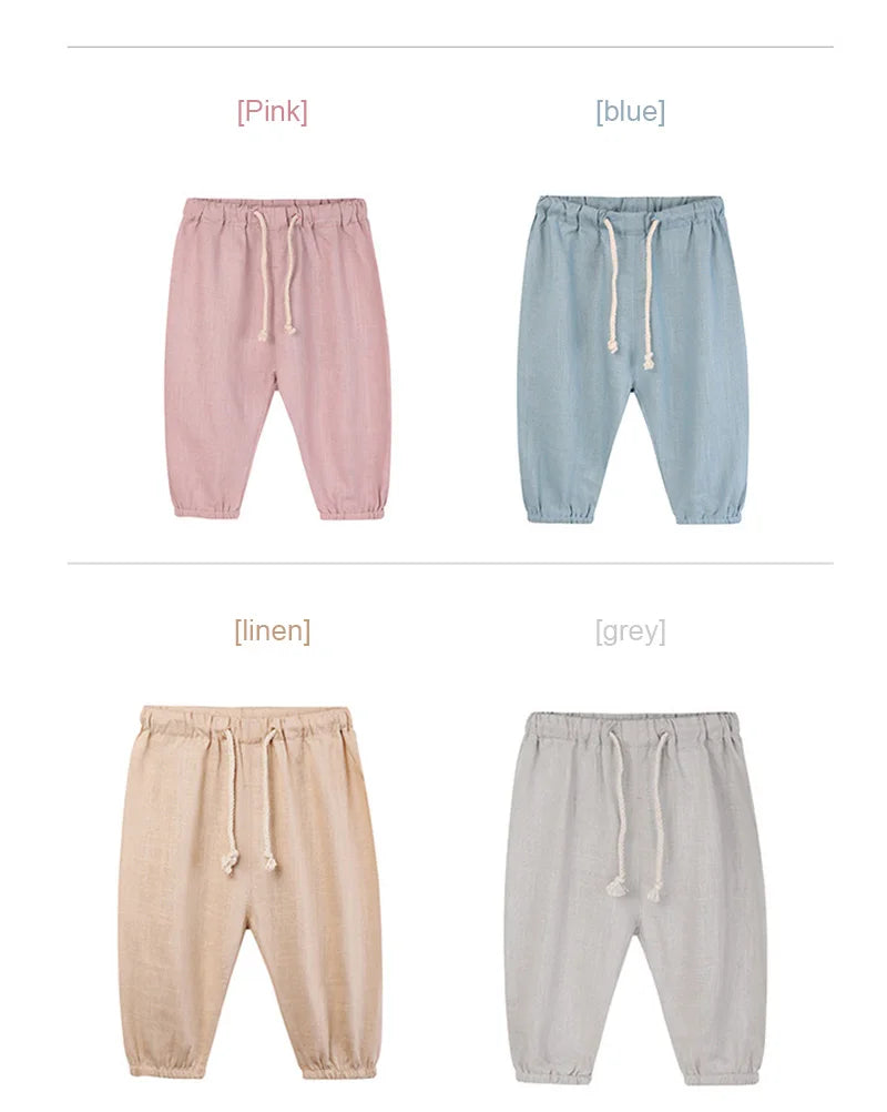 Children's Cotton And Linen Trousers