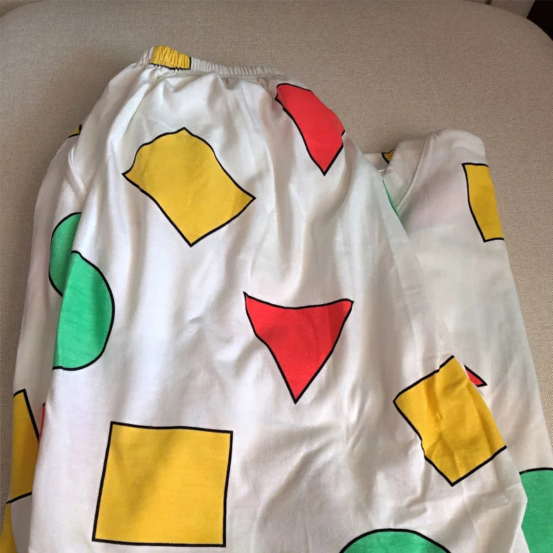 Pijama Sin Chan Man Pajama Sinchan Cotton Summer Short Sets Japanese Pajamas for Couples Man and Woman Sleepwear 2024