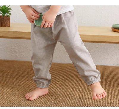 Children's Cotton And Linen Trousers