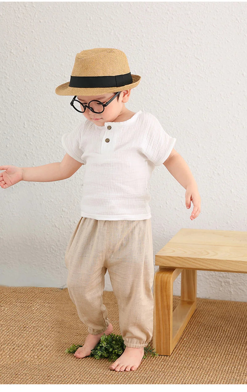 Children's Cotton And Linen Trousers