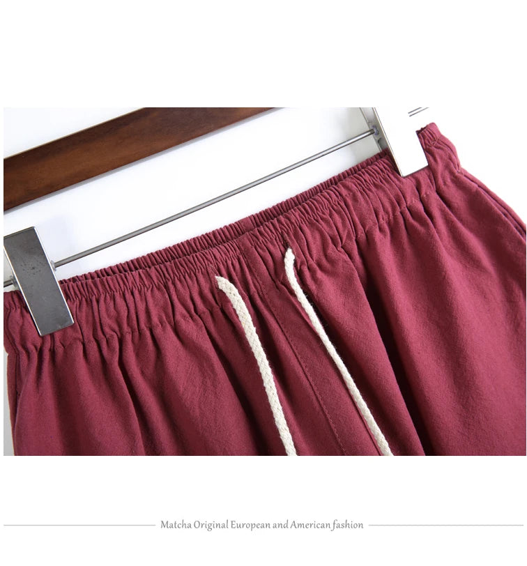 Mens Linen Sets 2023 Summer Men Streetwear Jogger Shirts