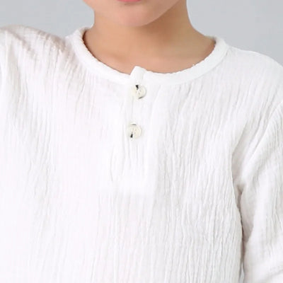 children t shirts fashion linen pleated boys t shirt