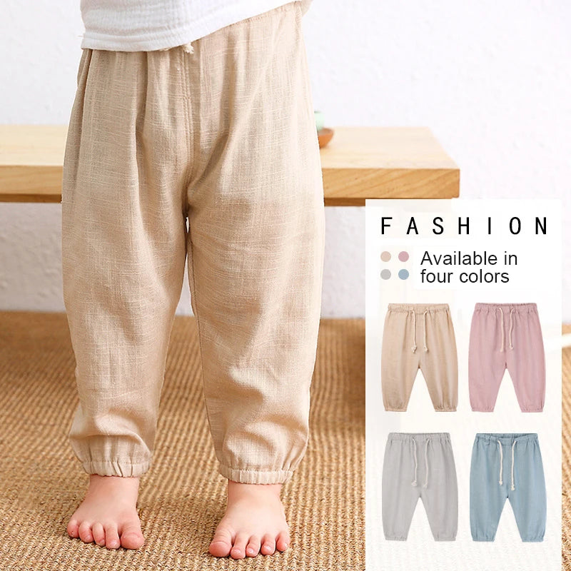 Children's Cotton And Linen Trousers