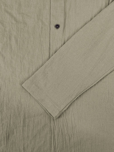 Summer Men's Linen Shirt Solid Streetwear Long Sleeve Hoodie Cardigan Clothing For Men Button Tops Casual Loose Men Hooded Shirt