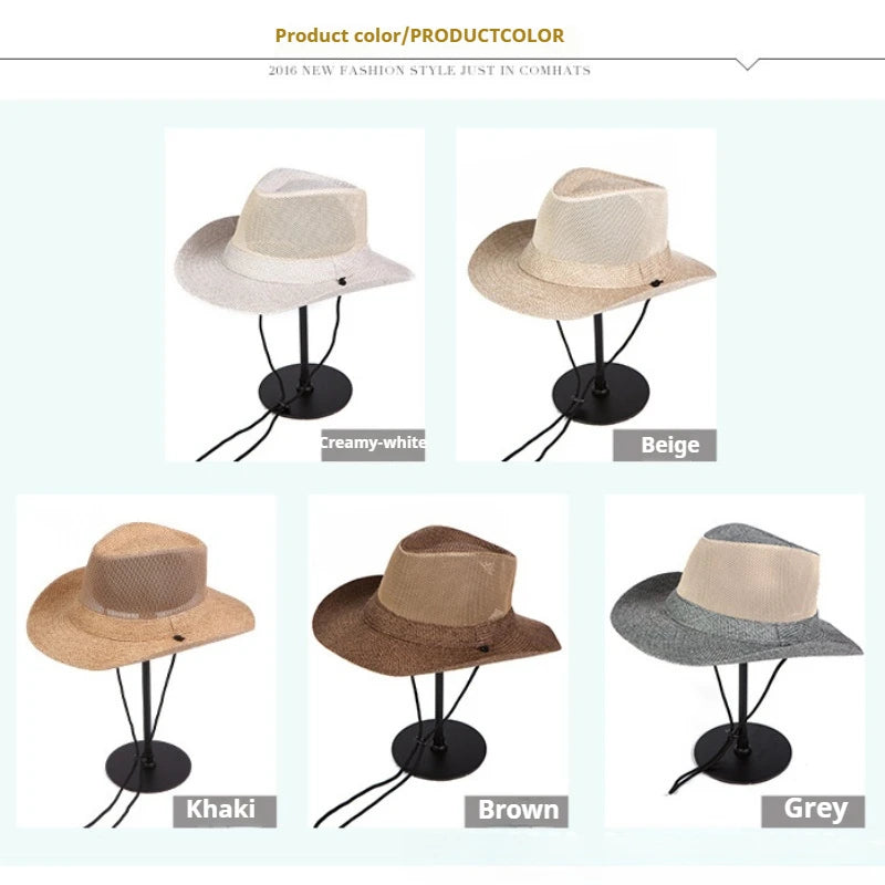 Summer Linen Hollowing Sun Hats British Gentleman