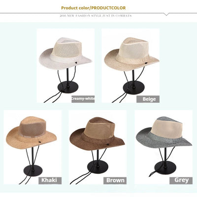 Summer Linen Hollowing Sun Hats British Gentleman