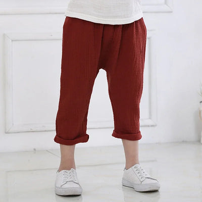Children's Solid Linen Pants