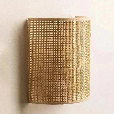 Rattan wall lamp with bamboo woven design for living room
