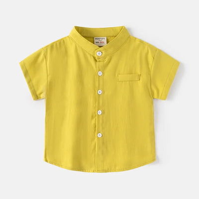 Short Sleeve Polo Shirt for Children Casual Mandarin
