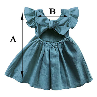 2025 Summer Kids Girls Dress Cotton Linen