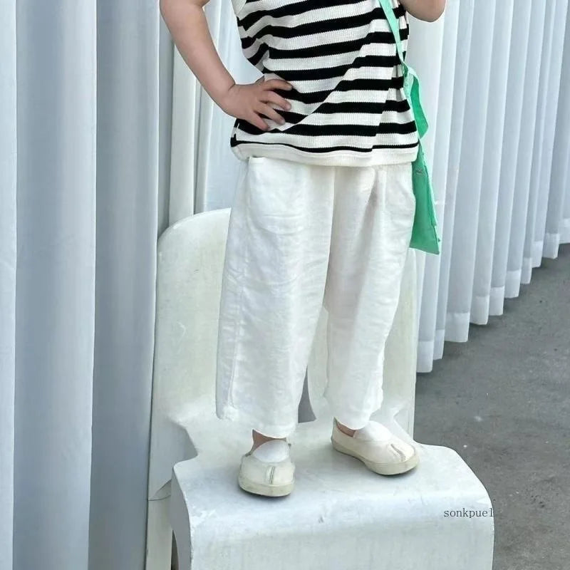 Kids Summer Cotton Linen Trousers