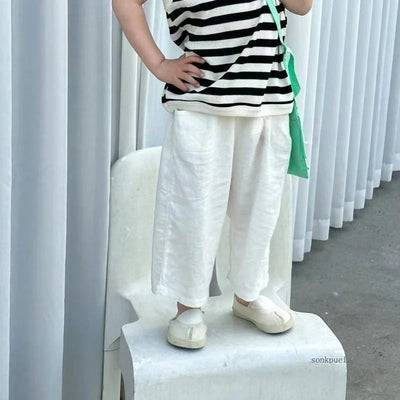 Kids Summer Cotton Linen Trousers