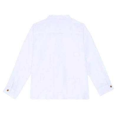 Boys White Linen Shirt Autumn male