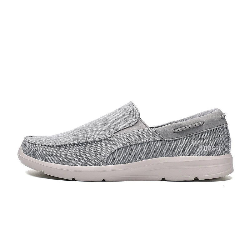 Men’s Summer Breathable Canvas Shoes Lightweight Slip-On Casual Flats