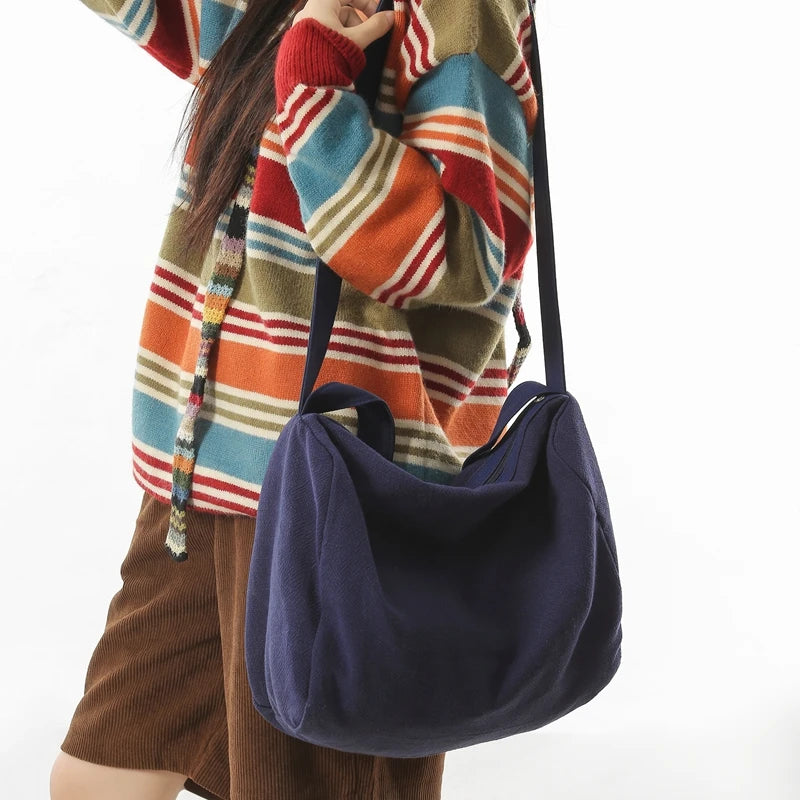 Women Large Capacity Cotton Linen Shoulder Tote Bag