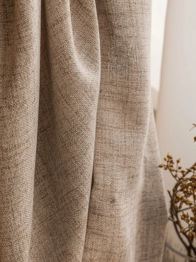Linen-Effect Sheer Curtain Panel