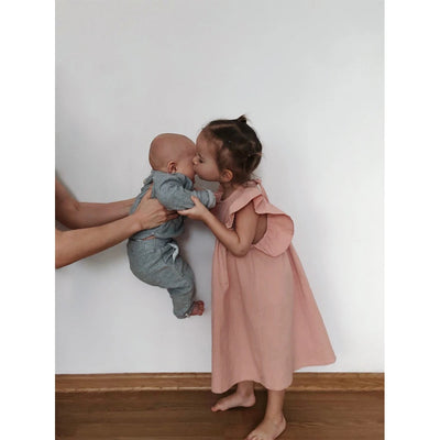 2025 Summer Kids Girls Dress Cotton Linen