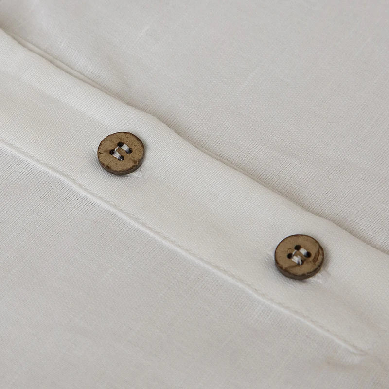 Chic Casual Cotton Linen Shirt Children's 2024 New Retro