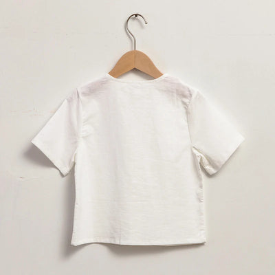 Boys Cotton And Linen Short-Sleeved