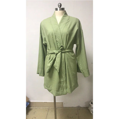 long cotton kimono robes for women Cardigan Mini Dress Cotton Linen Long Sleeve Sashes Dresse Robe Style Summer Loose