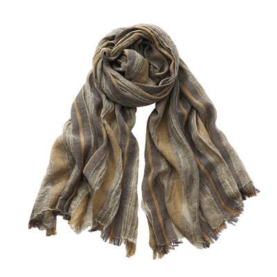 Autumn Winter Men Scarf Cotton Linen Striped Scarves Warm Neckerchief Pashmina Casual Male Accessories Bufandas Shawls