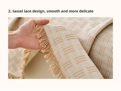 1PC Cotton Linen Sofa Throw Blanket