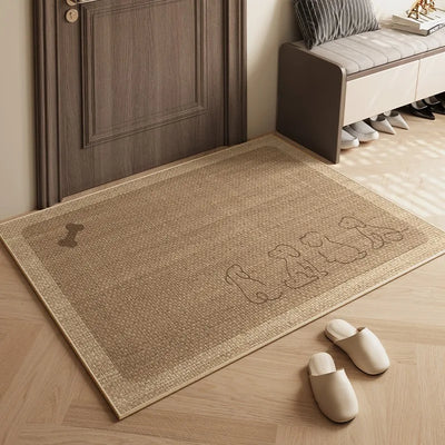 Plain Entrance Non-Slip Rectangle Rug