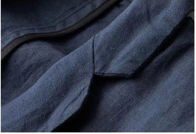 Spring Autumn Fashion Men Linen Two-piece Set Blazer Jacket