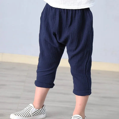 Children's Solid Linen Pants