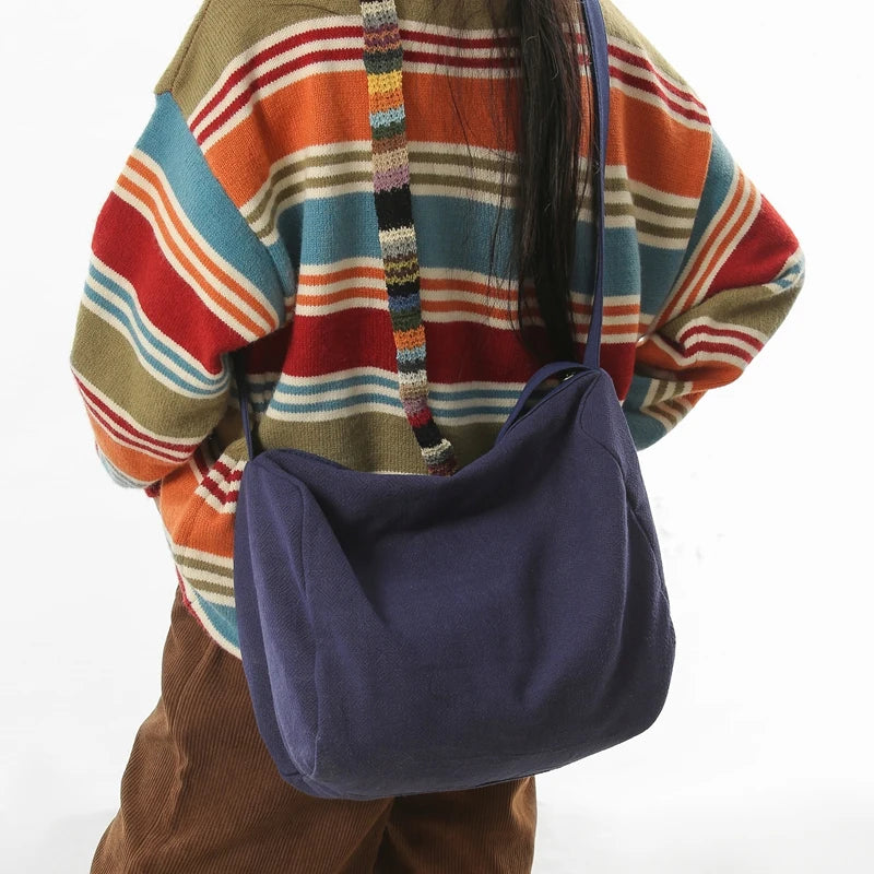 Women Large Capacity Cotton Linen Shoulder Tote Bag