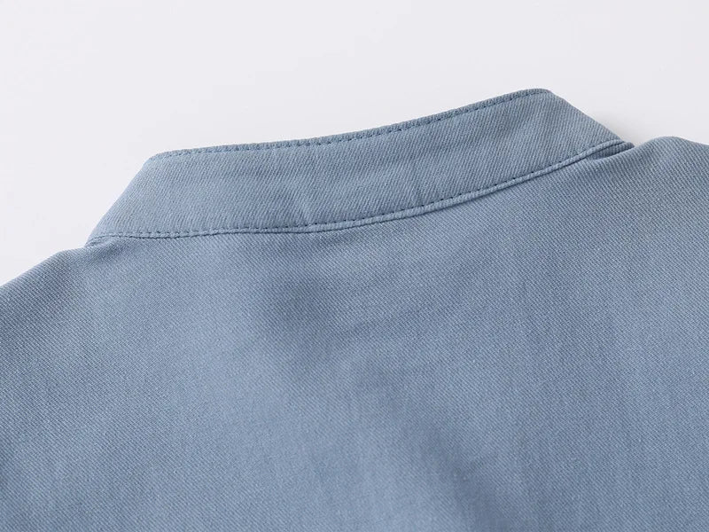 Short Sleeve Polo Shirt for Children Casual Mandarin