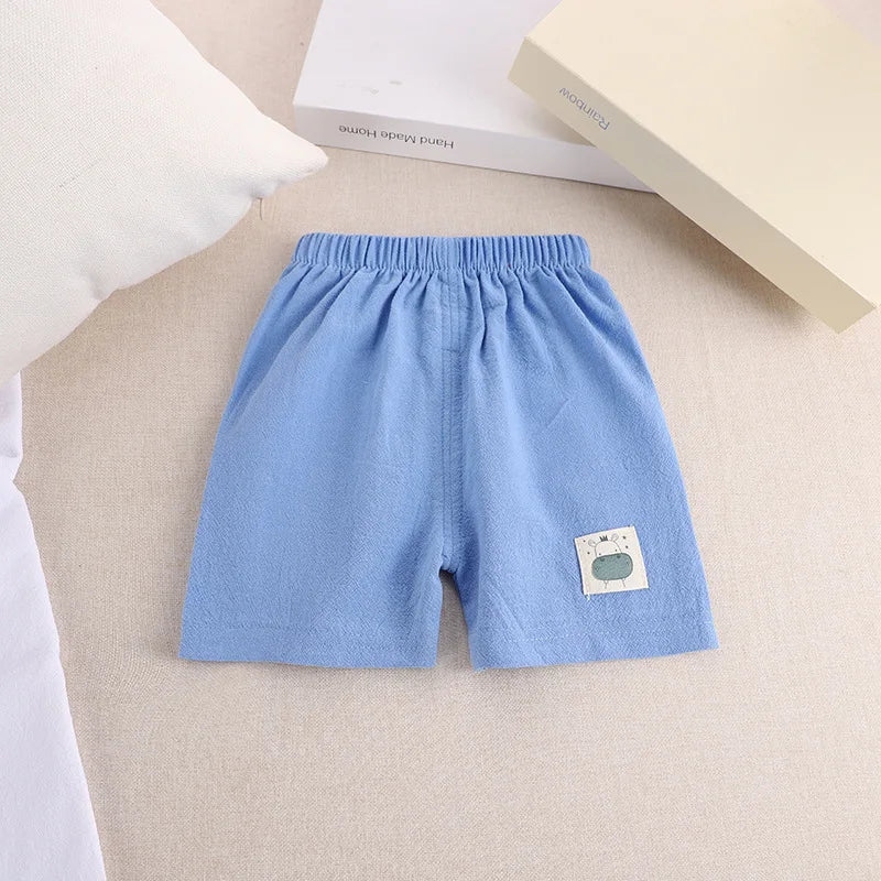 Kids’ Cotton Linen Summer Shorts (1–5Y)