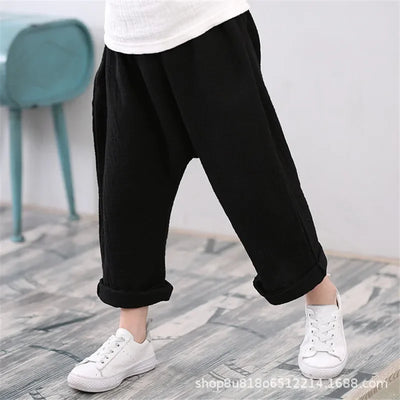 Children's Solid Linen Pants