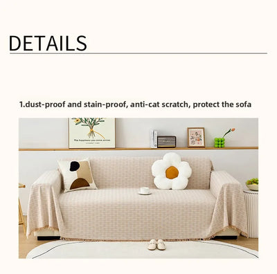 1PC Cotton Linen Sofa Throw Blanket