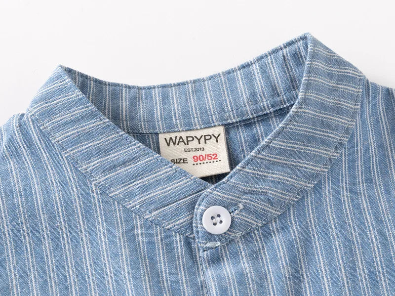 Short Sleeve Polo Shirt for Children Casual Mandarin