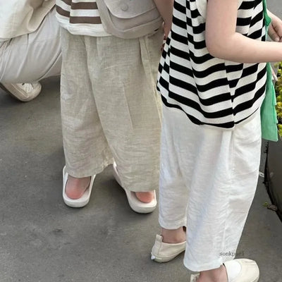 Kids Summer Cotton Linen Trousers