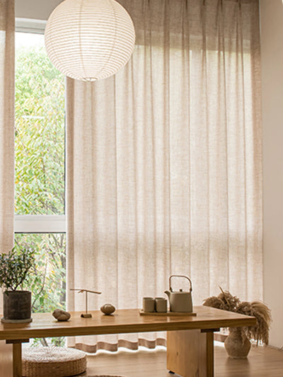 Sheer Linen Voile Curtain – Japanese & Korean Style, Custom Size