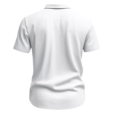 Men's Cotton Linen Short-Sleeved Shirt Summer Solid Color