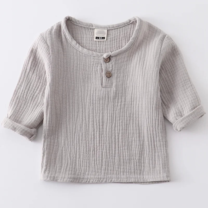 children t shirts fashion linen pleated boys t shirt