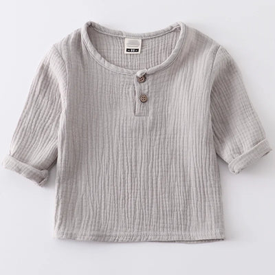 children t shirts fashion linen pleated boys t shirt