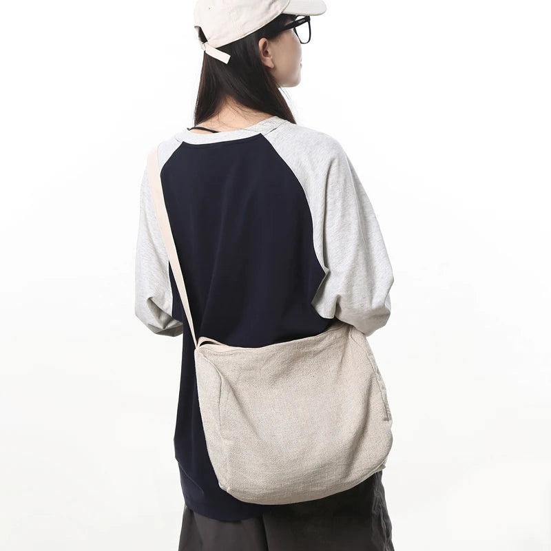 Women Large Capacity Cotton Linen Shoulder Tote Bag