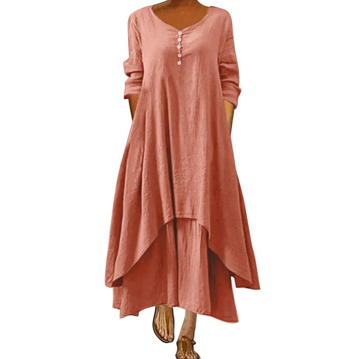 Women Elegant Linen White Dresses Bohemia Layering Vintage Robe Long Sleeve Loose Long Dress Female Autumn Vestidos