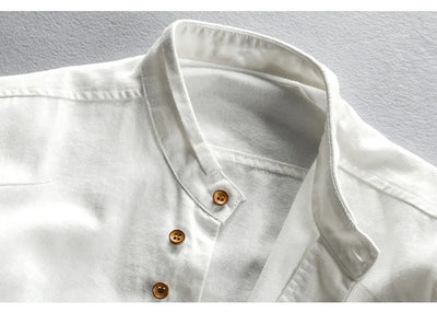 Men’s Cotton Linen Casual Long Sleeve Shirt