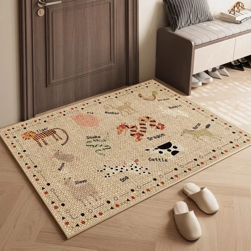 Plain Entrance Non-Slip Rectangle Rug