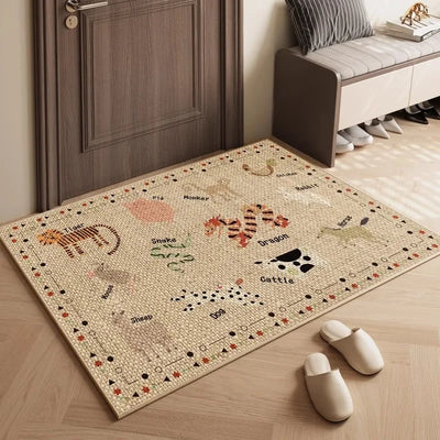 Plain Entrance Non-Slip Rectangle Rug