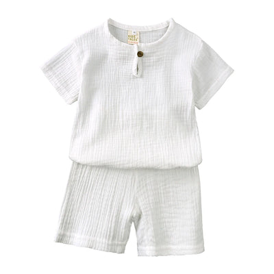 1-8T Kids Sets Summer Clothes Linen Cotton