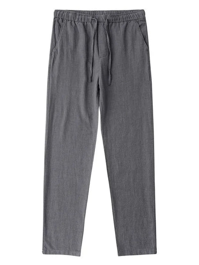 Casual Cotton Linen Chino Pants Men Wide Leg Lightweight Baggy Cotton Sweatpants Male Sport Jogger Straight Work Trousers