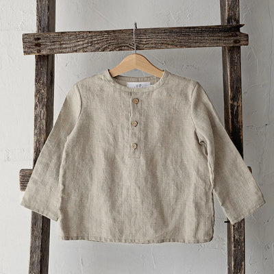 Chic Casual Cotton Linen Shirt Children's 2024 New Retro