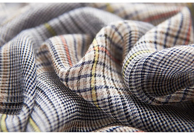 European and American Bandana Scarf Cotton Linen Yarn-dyed Striped Scarves Tassel Long Shawl Male Accessories