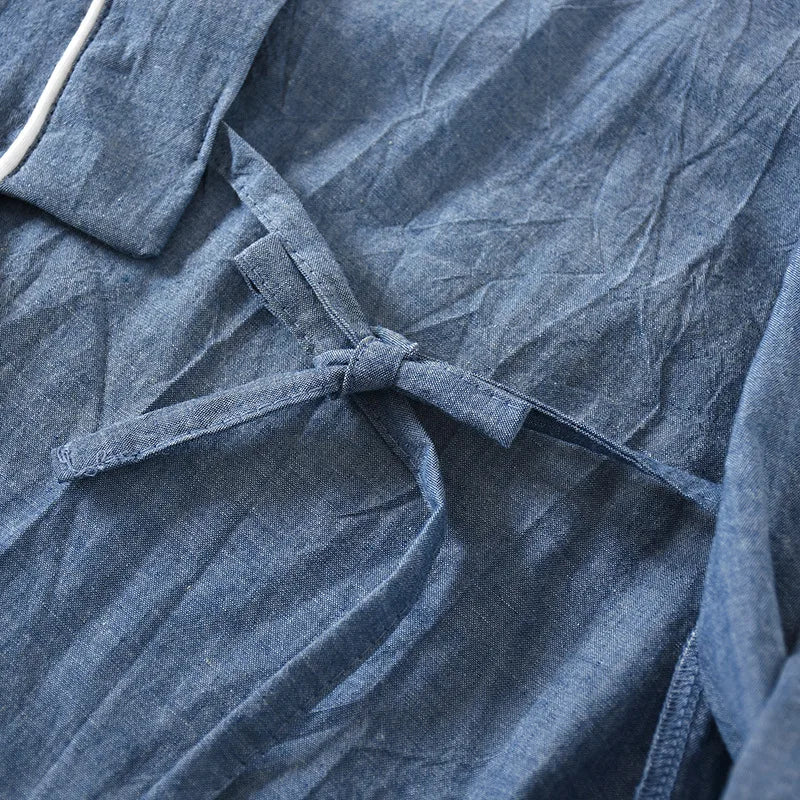 Couples Home Casual Pajamas Set Japanese Style Yukata Kimono Cotton Linen Robes Shorts Chinese Hanfu Pyjamas Bathrobe Sleepwear